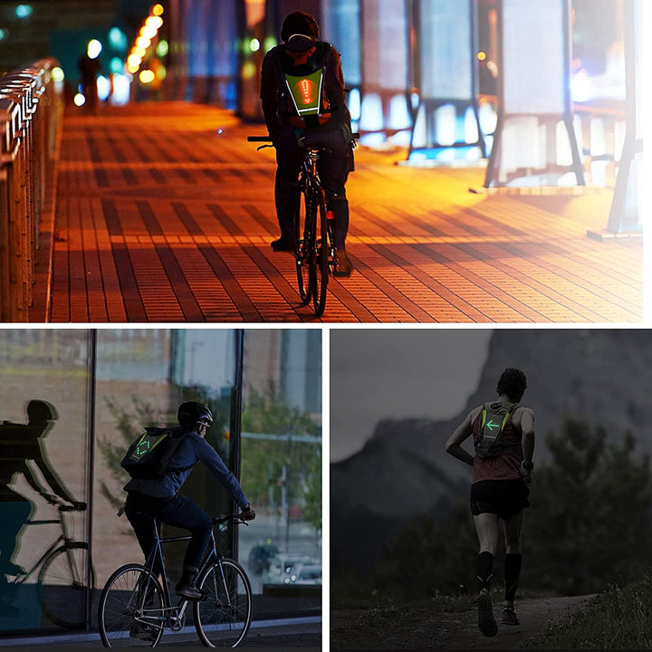 Rucksack mit LED-Signalleuchte, mit Fernbedienung, wasserdicht: Fernbedienung IPx5, Rucksack IPX2 + Sportgurt für das Maclean-Handy