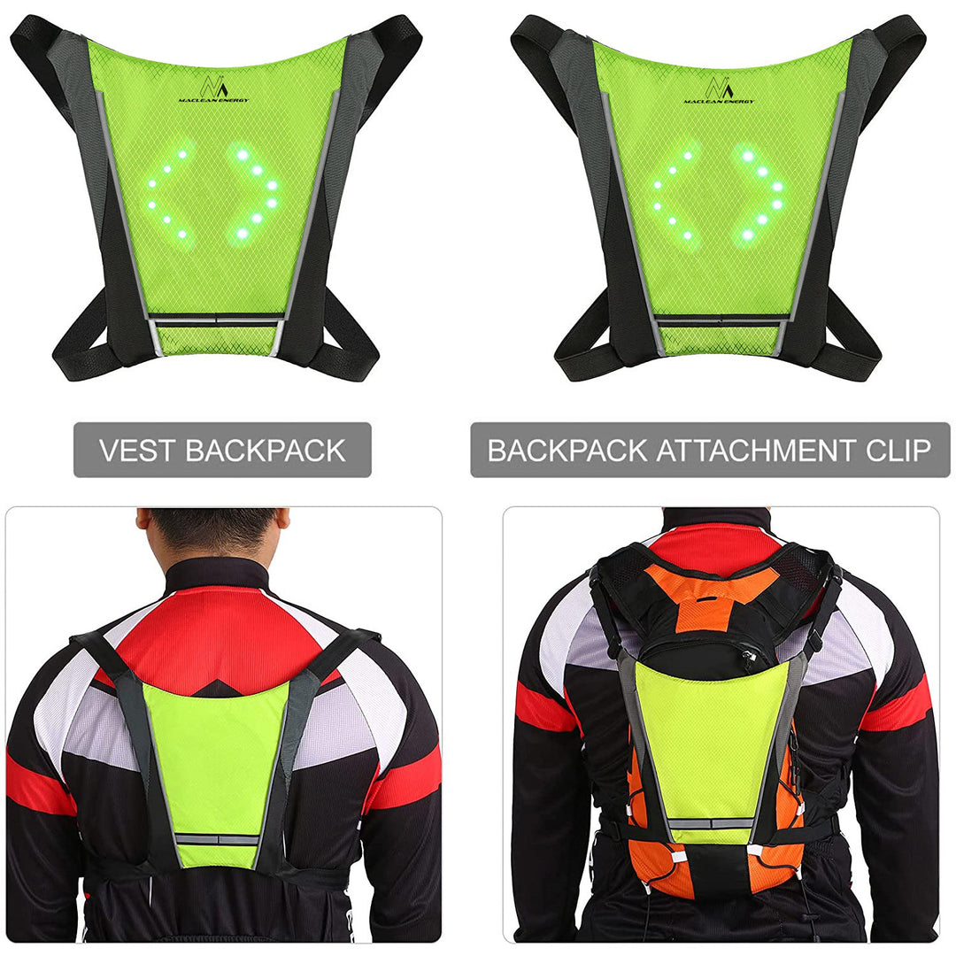 Rucksack mit LED-Signalleuchte, mit Fernbedienung, wasserdicht: Fernbedienung IPx5, Rucksack IPX2 + Sportgurt für das Maclean-Handy