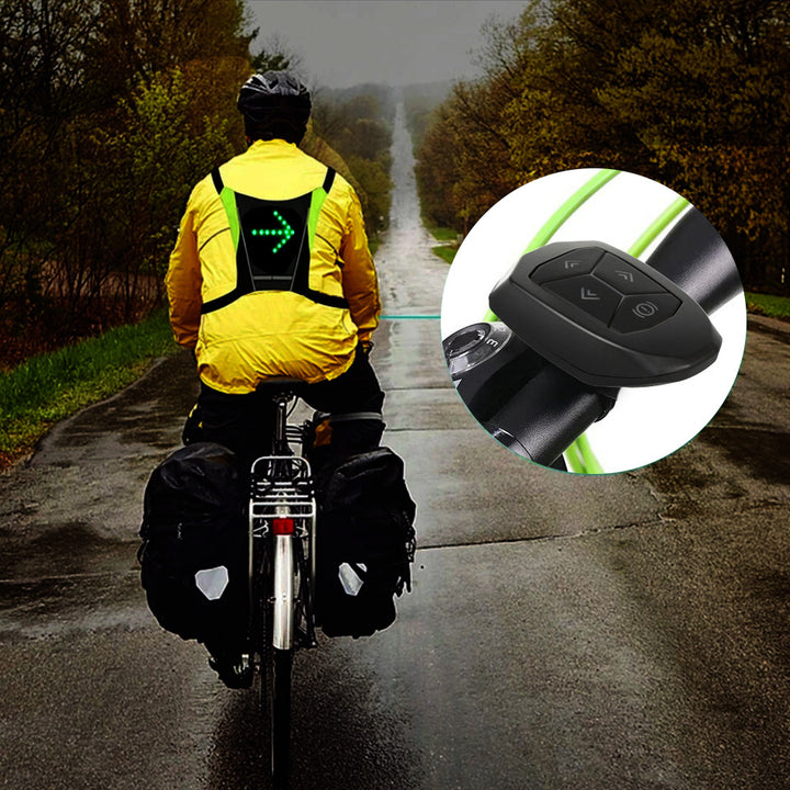 Rucksack mit LED-Signalleuchte, mit Fernbedienung, wasserdicht: Fernbedienung IPx5, Rucksack IPX2 + Sportgurt für das Maclean-Handy