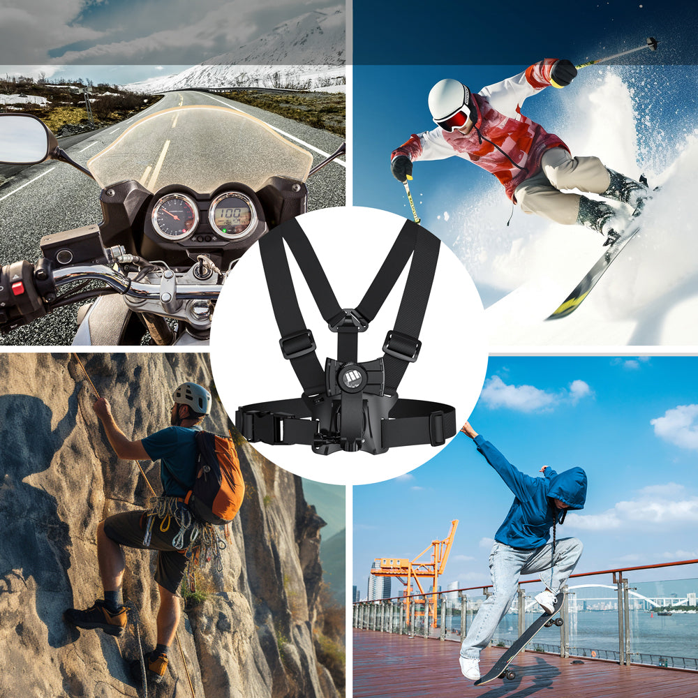 Rucksack mit LED-Signalleuchte, mit Fernbedienung, wasserdicht: Fernbedienung IPx5, Rucksack IPX2 + universelle Sportgurte, für Handy, Kamera, GoPro-Kamera und andere Geräte, drehbarer Halter, MC-294
