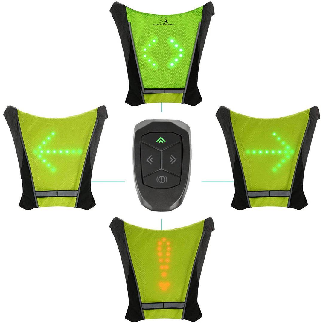 Rucksack mit LED-Signalleuchte, mit Fernbedienung, wasserdicht: Fernbedienung IPx5, Rucksack IPX2 + Sportgurt für Maclean-Handy, universell, MC-446