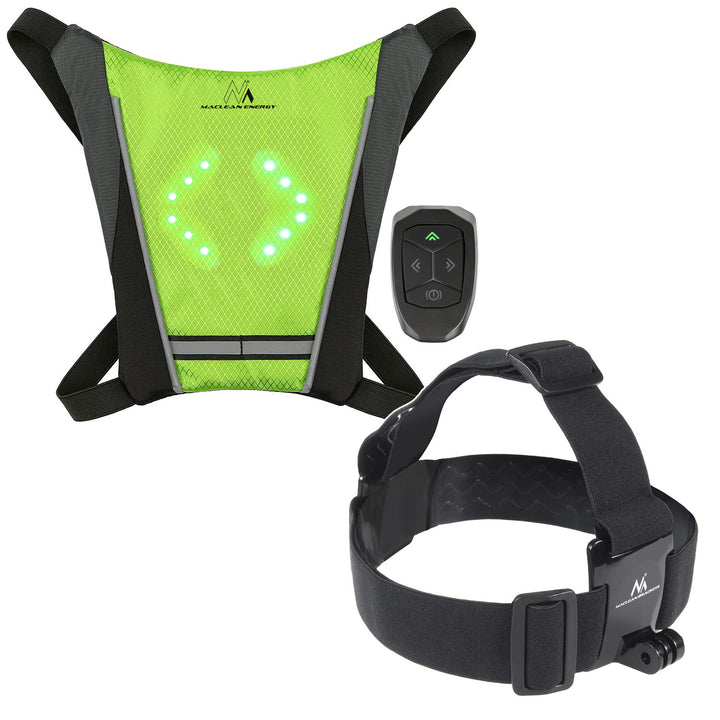 Rucksack mit LED-Signalleuchte, mit Fernbedienung, wasserdicht: Fernbedienung IPx5, Rucksack IPX2 + Sport-Stirnband für das Telefon MC-825
