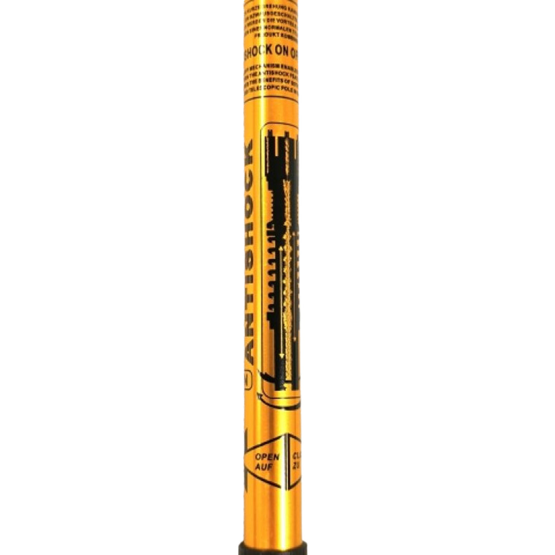 Nordic Walking Stöcke aus Aluminium, 65–135 cm, teleskopisch, goldfarben