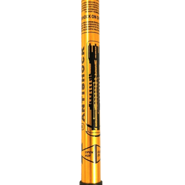Nordic Walking Stöcke aus Aluminium, 65–135 cm, teleskopisch, goldfarben