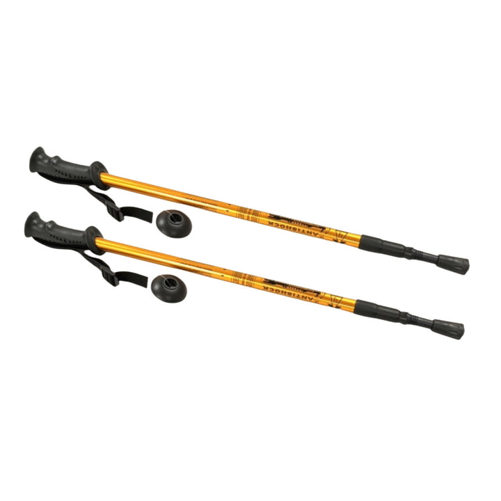 Nordic Walking Stöcke aus Aluminium, 65–135 cm, teleskopisch, goldfarben
