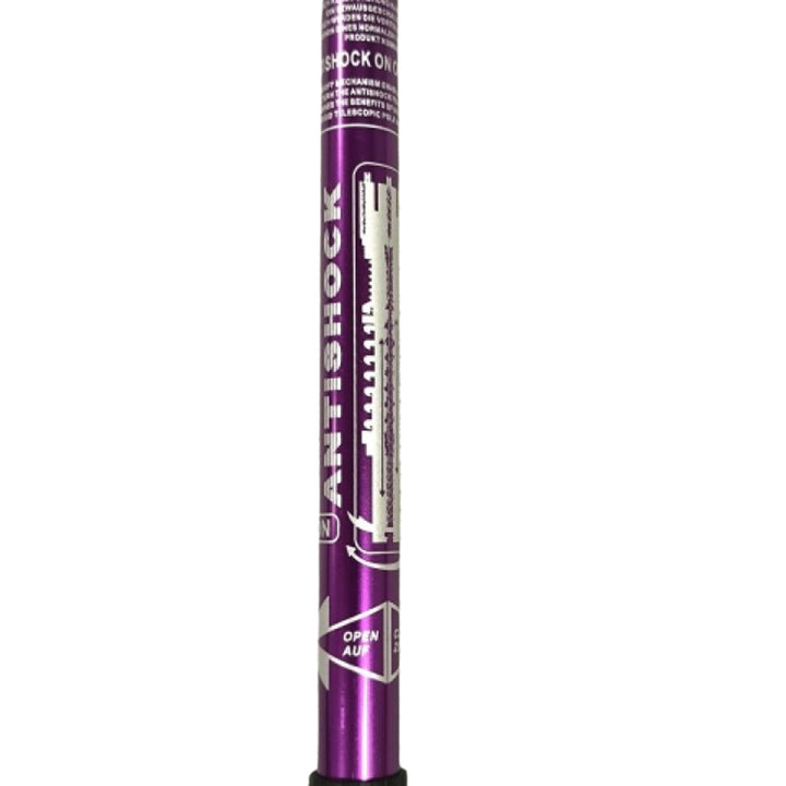 Nordic Walking Stöcke aus Aluminium, 65–135 cm, teleskopisch, violett