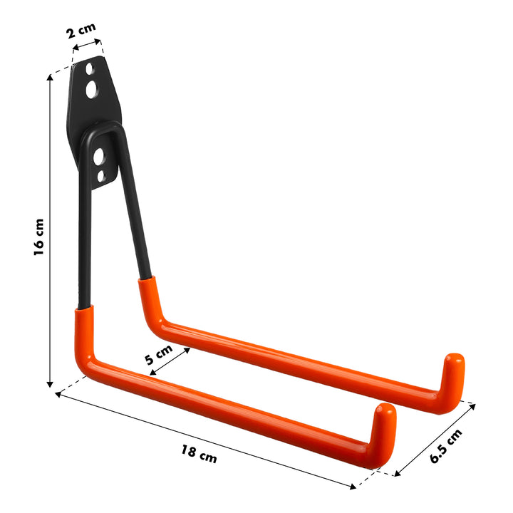 Maclean Wandhalterung/Aufhänger für Reifen, Gartengeräte, Leiter, Schläuche, Fahrrad, max. Belastung 25 kg, MC-444, 4 Stück