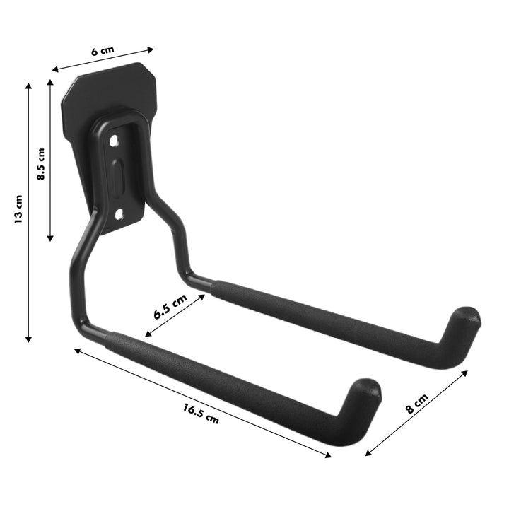 Maclean Wandhalterung/Aufhänger für Reifen, Gartengeräte, Leitern, Schläuche, Fahrräder, aus Stahl, max. Belastung 35 kg, MC-440, 4 Stück