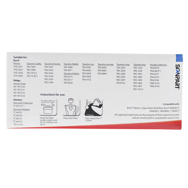 Scanpart Wasserfilter, kompatibel mit Brita Maxtra Plus, Dafi Unimax, 8 Stück