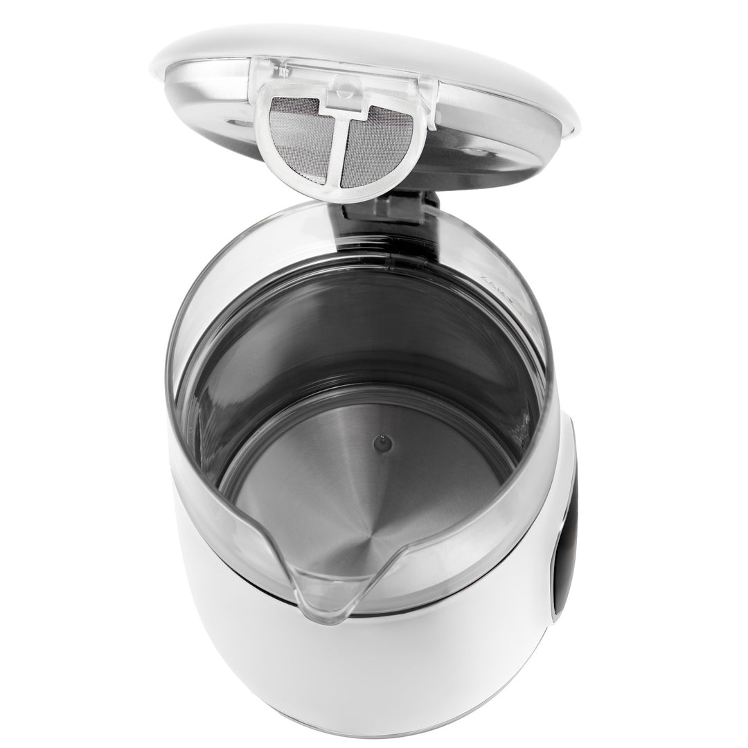 Elektrischer Wasserkocher aus Glas mit Temperaturregelung 1,7 l, LED, 40–100 °C, Adler AD 1305 WS weiß