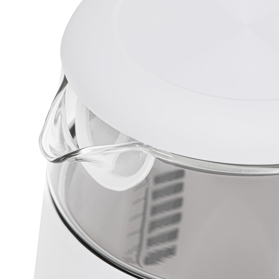 Elektrischer Wasserkocher aus Glas mit Temperaturregelung 1,7 l, LED, 40–100 °C, Adler AD 1305 WS weiß
