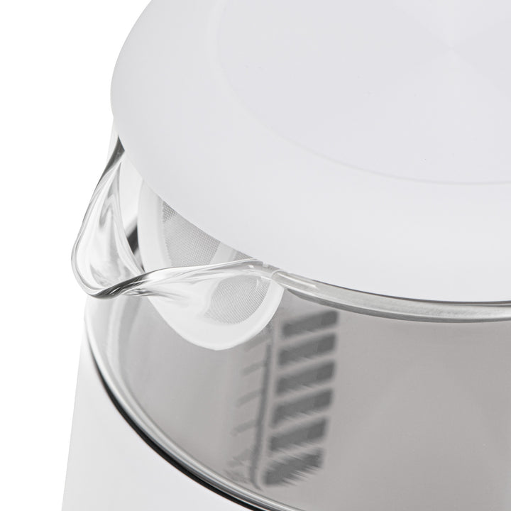 Elektrischer Wasserkocher aus Glas mit Temperaturregelung 1,7 l, LED, 40–100 °C, Adler AD 1305 WS weiß