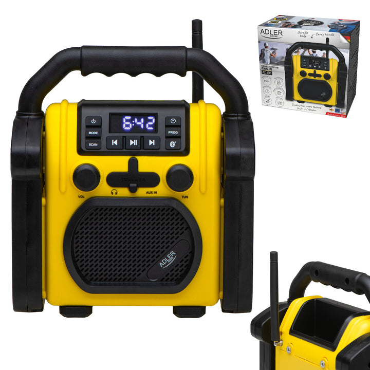 Baustellenradio Adler, Bluetooth 5.1, IPX 54, Leistung 10 W, AD 1911