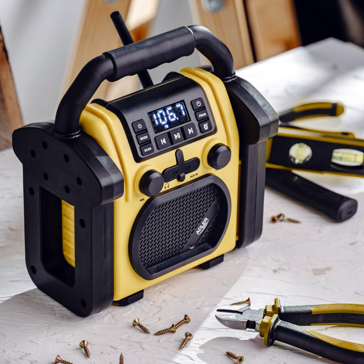 Baustellenradio Adler, Bluetooth 5.1, IPX 54, Leistung 10 W, AD 1911