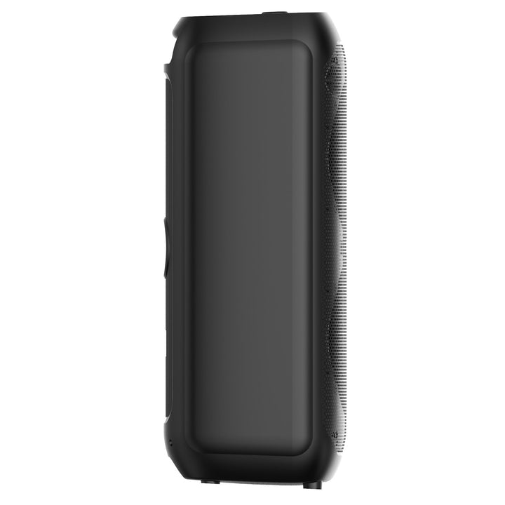 Großer Bluetooth-Lautsprecher, 120 W RMS/1400 W PMPO, zwei 8-Zoll-Lautsprecher, Equalizer, Karaoke-Funktion, MP3/microSD-Karten, USB, AUX, BT 5.3+EDR, Display, LED, integrierter Akku, Fernbedienung, MT3185