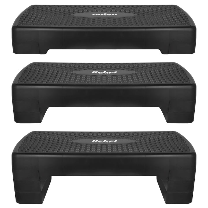 Aerobic- und Fitness-Step Rebel Active, 3 Stufen, 68 cm, schwarz, RBA-3227-BK
