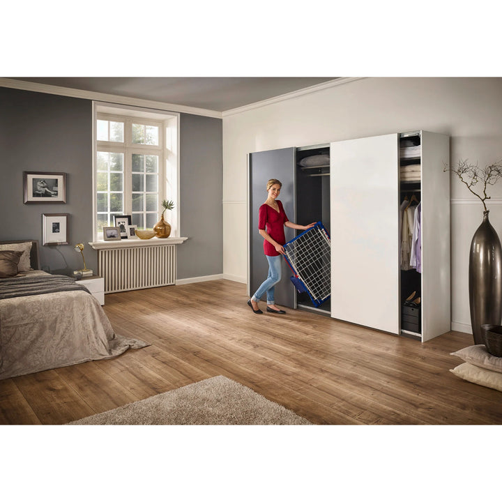 Pegasus 180 Solid Plus Wäscheständer von Leifheit, Leinenlänge 18 m, stabile parallele Standbeine, wetterfest, 2 Wäscheklammern, 81510