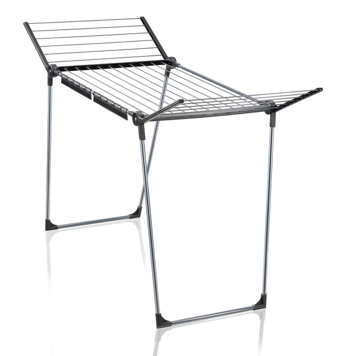 Wäschetrockner Pegasus 180 Solid Black Leifheit, Leinenlänge 18 m, stabile parallele Standbeine, witterungsbeständig, 2 Wäschehalter, 81589