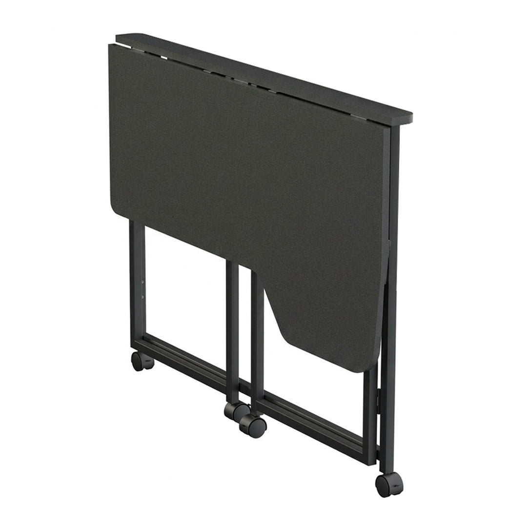Klappbarer Schreibtisch „Maclean“, schwarz, fahrbar, 100 x 65 cm, max. 50 kg, eckig, L-Form, MC-1250 L/B