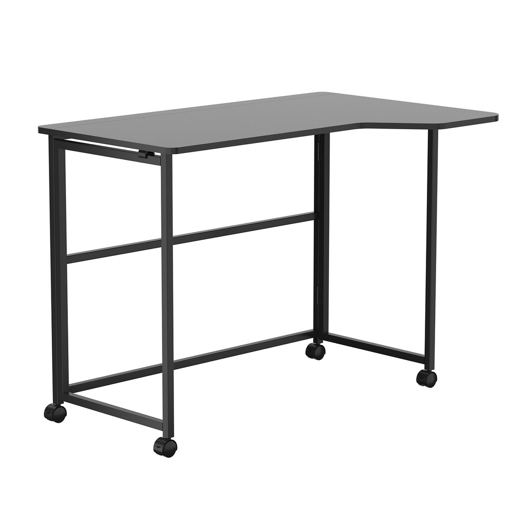 Klappbarer Schreibtisch „Maclean“, schwarz, fahrbar, 100 x 65 cm, max. 50 kg, eckig, L-Form, MC-1250 L/B