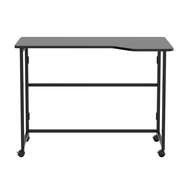 Klappbarer Schreibtisch „Maclean“, schwarz, fahrbar, 100 x 65 cm, max. 50 kg, eckig, L-Form, MC-1250 L/B