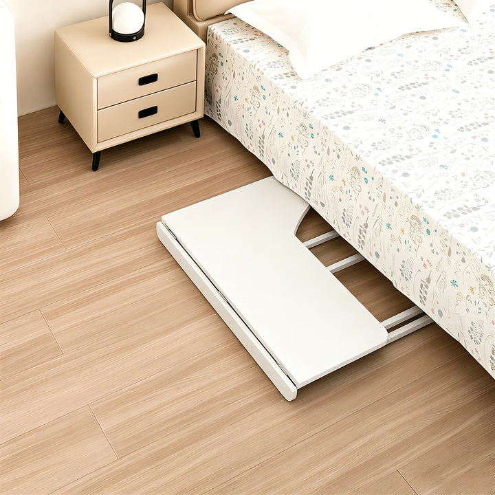 Klappbarer Schreibtisch „Maclean“, weiß, mobil, 100 x 65 cm, max. 50 kg, eckig, L-Form, MC-1250 L/W