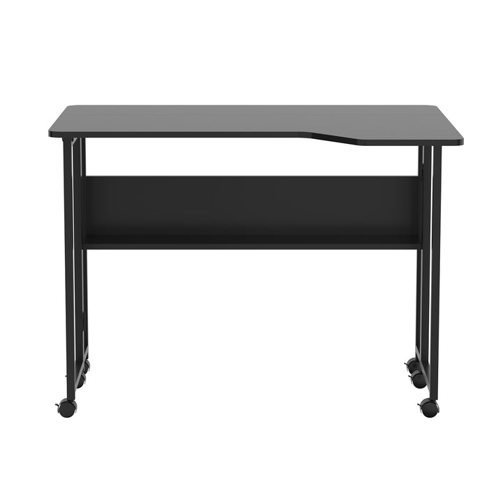 Klappschreibtisch / Beistelltisch Maclean, schwarz, fahrbar, 100 x 73 cm, max. 50 kg, eckig, L-Form, MC-126 L/B