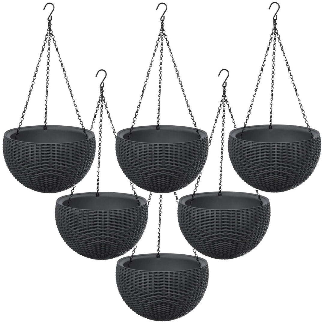 Hängepflanzgefäß Keter Sphere Planter, Farbe Anthrazit, 6 Stück