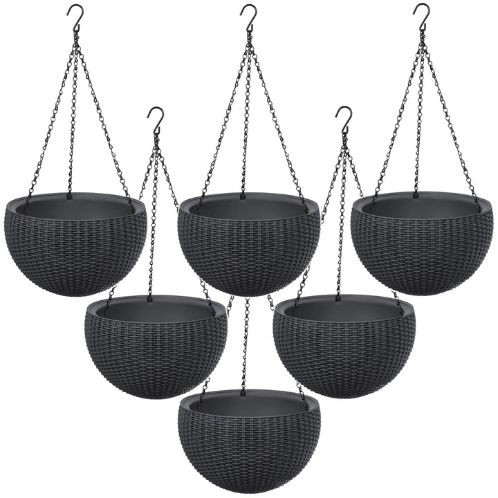 Hängepflanzgefäß Keter Sphere Planter, Farbe Anthrazit, 6 Stück