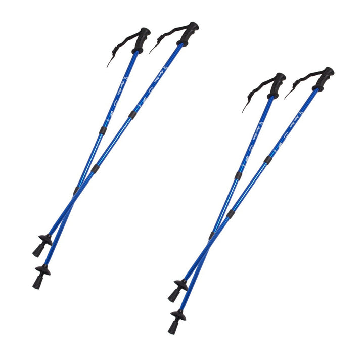 Teleskop-Nordic-Walking-Stöcke aus Aluminium, 65–135 cm, blau, 2 Paar