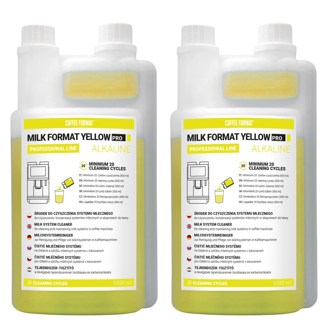 Reinigungsmittel für das Milchsystem 2x1 l, Coffee Format MILK FORMAT YELLOW PRO