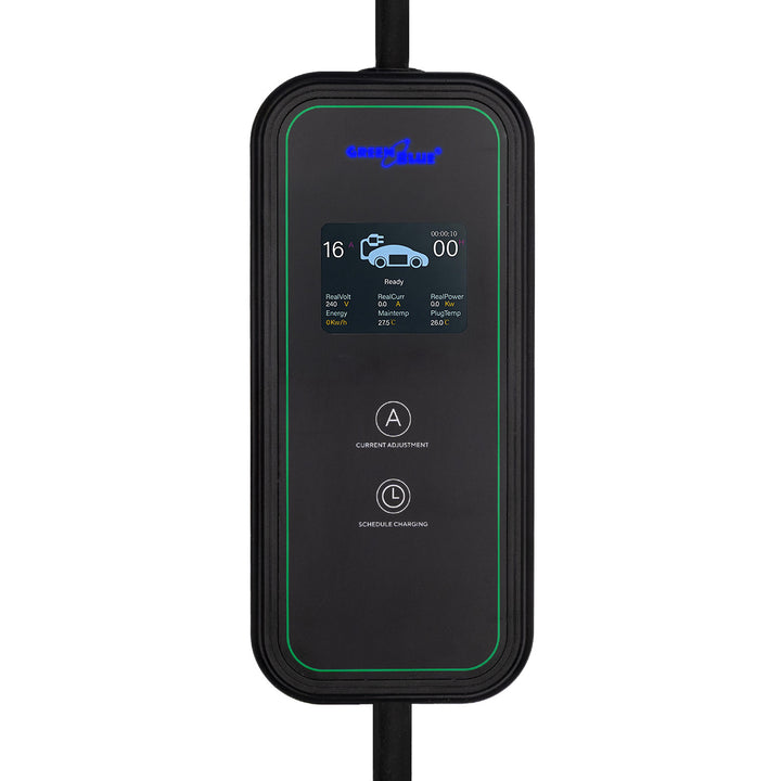 GreenBlue-Ladegerät für Elektrofahrzeuge (EV) und Plug-in-Hybridfahrzeuge (PHEV), tragbar, Typ 2, Kabellänge 6,8 m, IP65, 11 kW, 220–380 V Wechselstrom, 50/60 Hz, 16 A, 3-phasig, GB1100