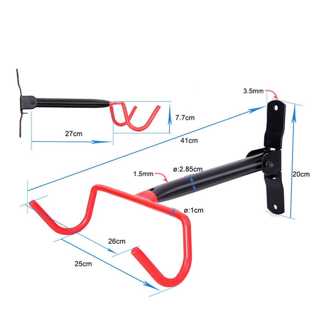Maclean Fahrradhalterung / Wandhalterung, horizontal, Stahl, max. Belastbarkeit 30 kg, MC-430, 2 Stück