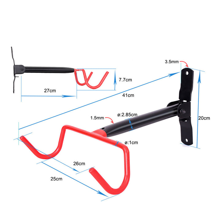 Maclean Fahrradhalterung / Wandhalterung, horizontal, Stahl, max. Belastbarkeit 30 kg, MC-430, 2 Stück