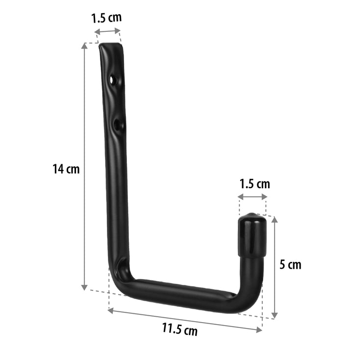 4er-Set Maclean-Wandhalterungen für Reifen, Räder, Leitern, Fahrräder, aus Stahl, max. Belastbarkeit 22 kg/Halterung, MC-488
