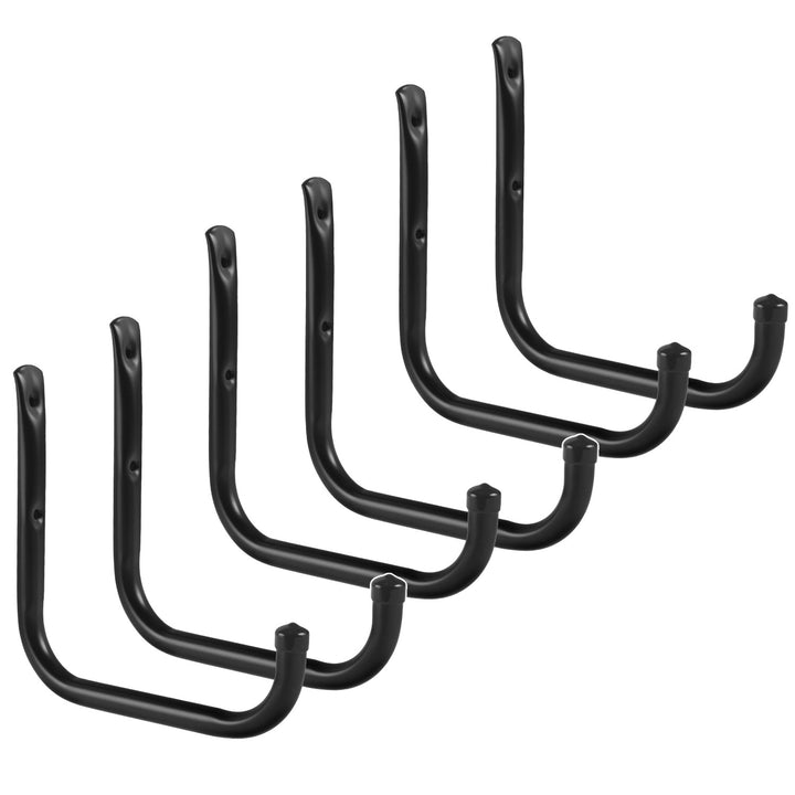 Set mit 6 Wandhaltern Maclean für Reifen, Räder, Leitern, Fahrräder, aus Stahl, max. Belastbarkeit 22 kg/Halter, MC-487