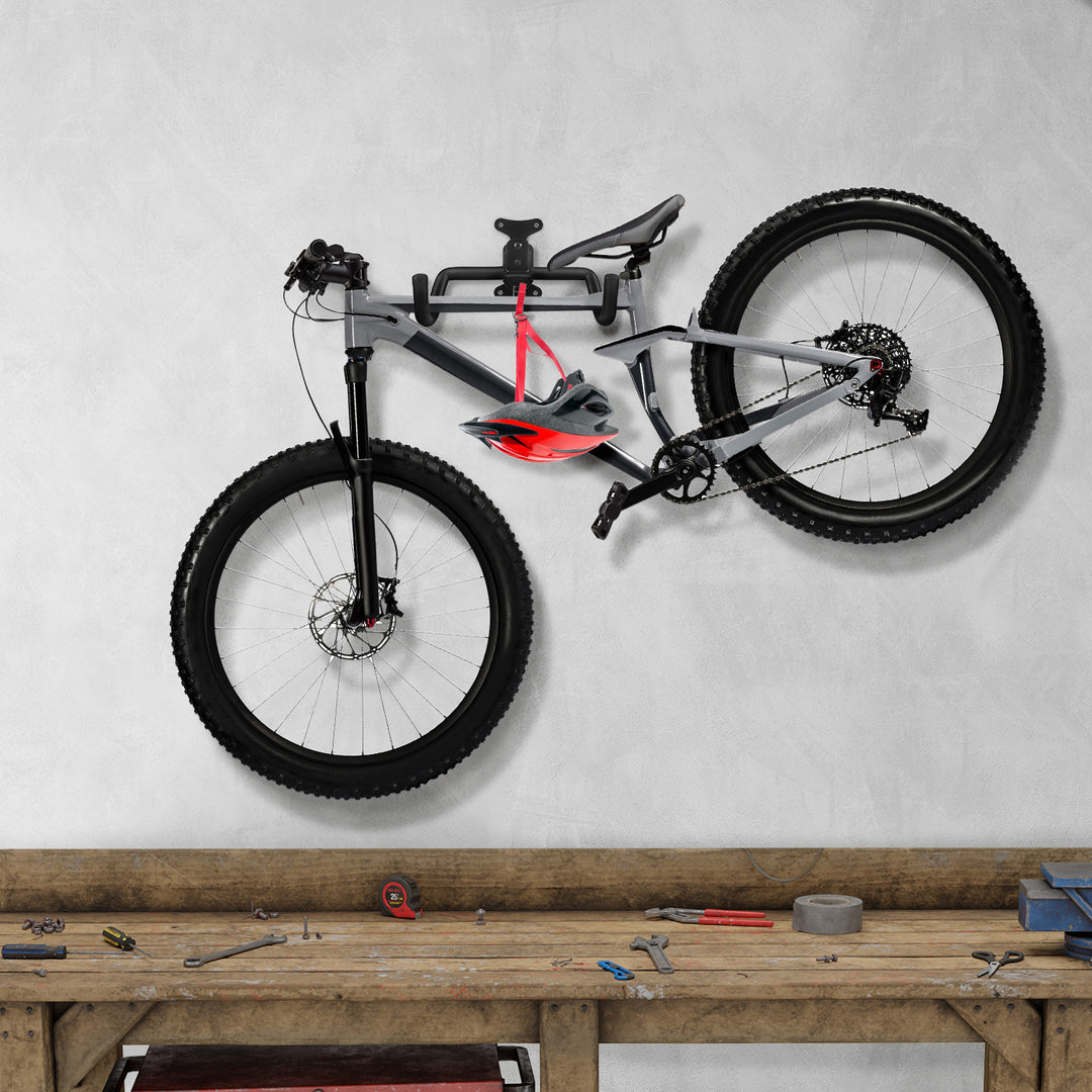 Maclean Fahrrad-Wandhalterung, horizontal, Stahl, max. Belastbarkeit 30 kg, MC-484, 4 Stück