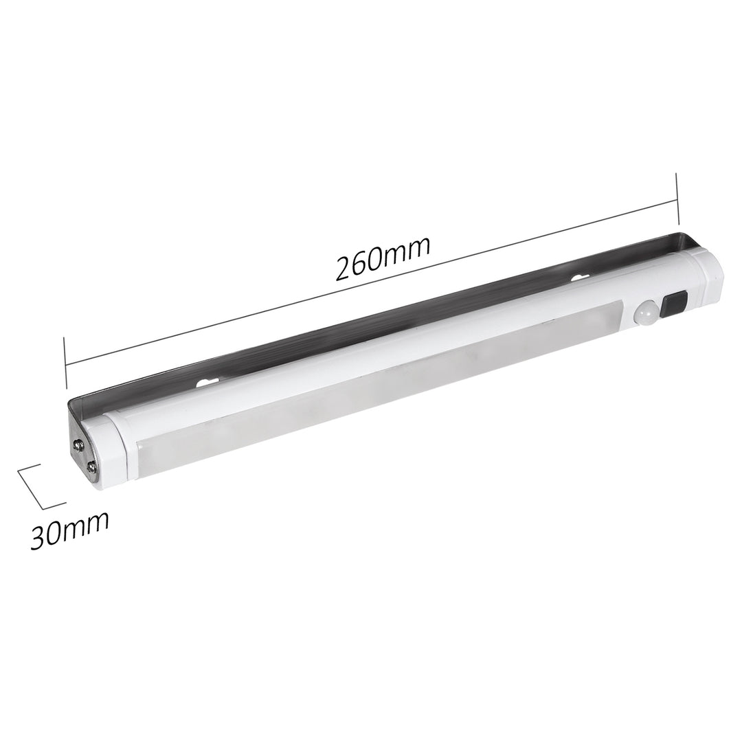 2x Maclean LED-Küchenleuchte, Unterbauleuchte mit 9 SMD-LEDs, batteriebetrieben, PIR-Sensor (Ein/Aus), MCE166 + 6x Batterie R-06 R06 AA LR06 1,5 V VARTA Longlife Power