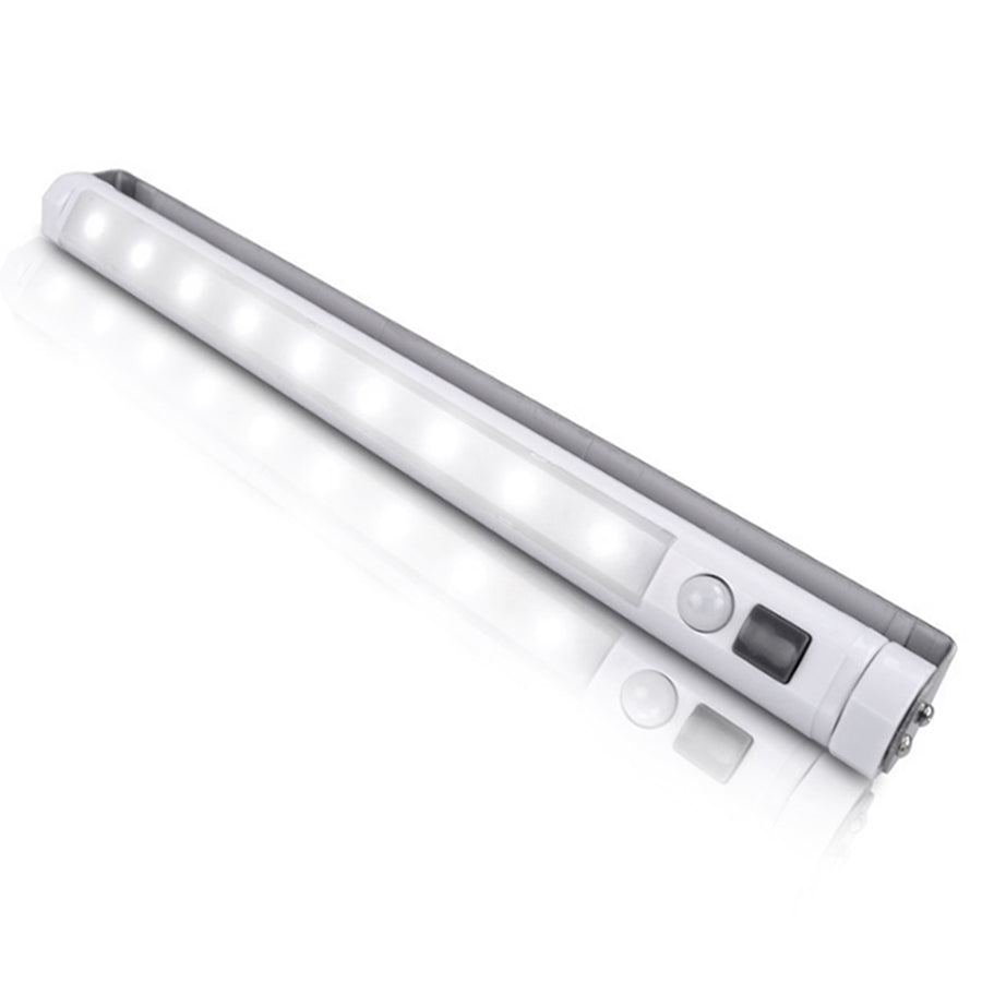 2x Maclean LED-Küchenleuchte, Unterbauleuchte mit 9 SMD-LEDs, batteriebetrieben, PIR-Sensor (Ein/Aus), MCE166 + 6x Batterie R-06 R06 AA LR06 1,5 V VARTA Longlife Power