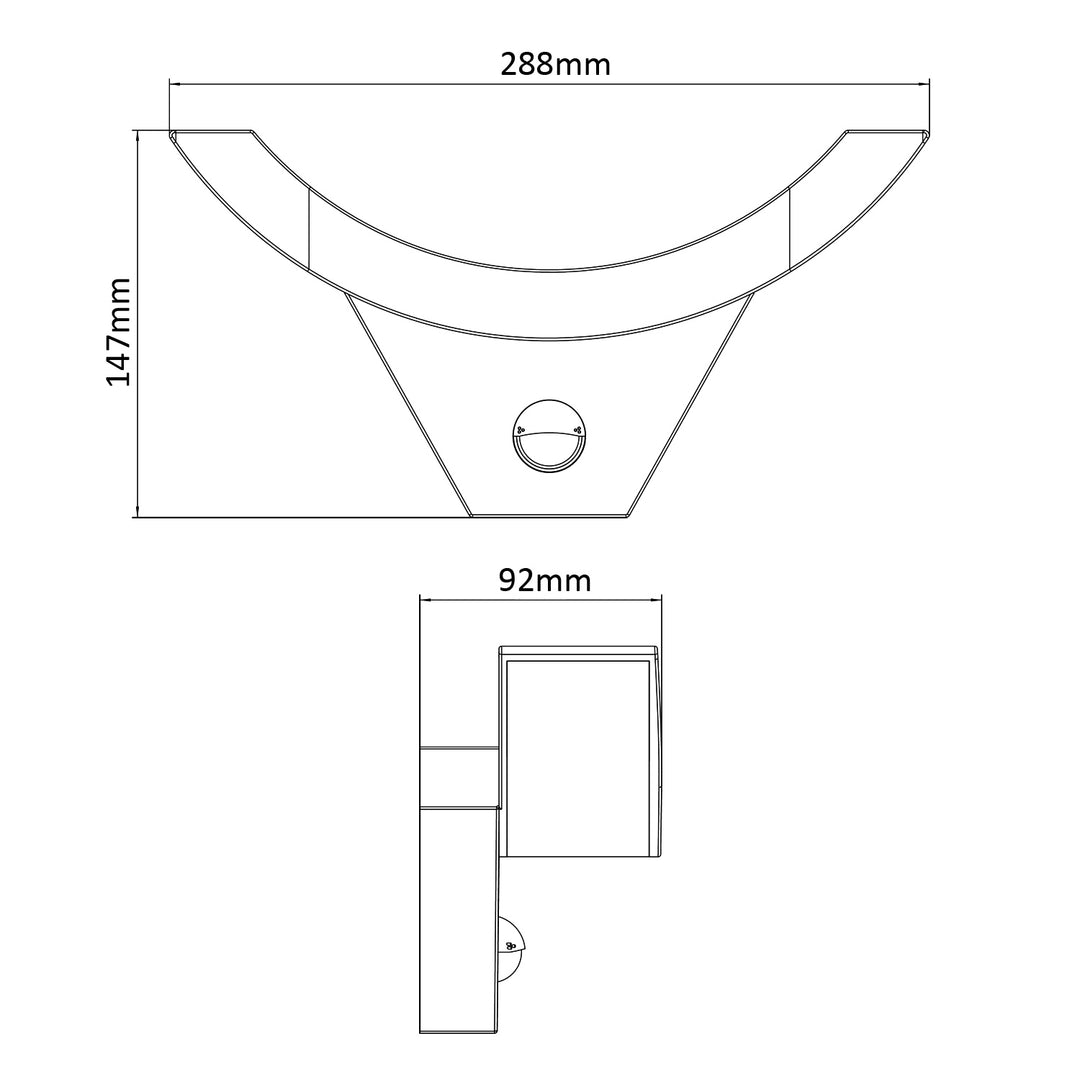 Maclean LED-Lampe mit Bewegungsmelder, PIR-Sensor, Farbe: Weiß, 10 W, IP54, 800 lm, MCE290 W, 2 Stück