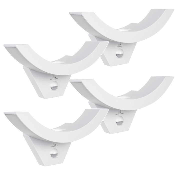 Maclean LED-Leuchte mit Bewegungsmelder, PIR-Sensor, Farbe: Weiß, 10 W, IP54, 800 lm, MCE290 W, 4 Stück