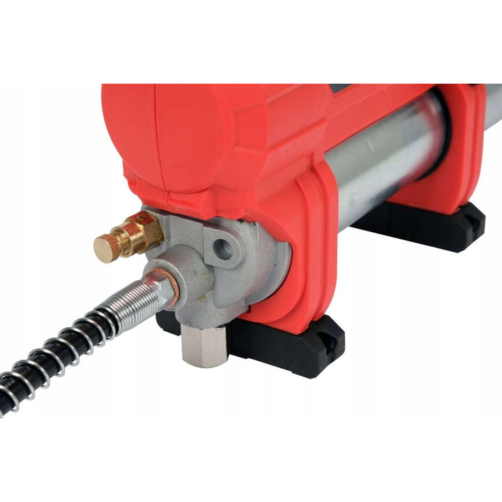 Yato Akku-Schmierpistole, inklusive Ladegerät und 3-Ah-Akku, 620 bar Druck, integrierte LED-Arbeitsbeleuchtung, hohe Leistung und Durchsatz von 284 g/min, YT-07020