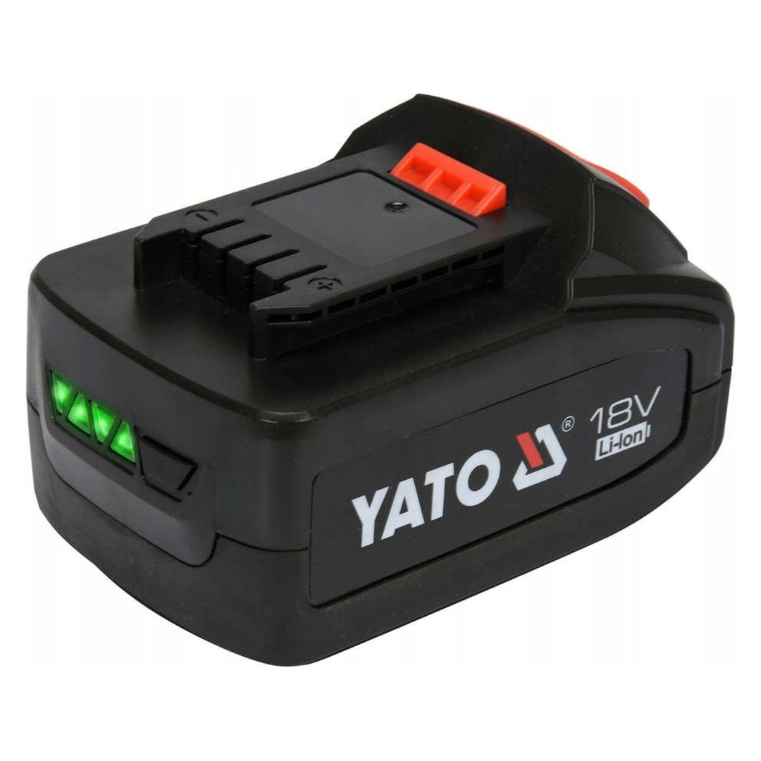 Yato Akku-Schmierpistole, inklusive Ladegerät und 3-Ah-Akku, 620 bar Druck, integrierte LED-Arbeitsbeleuchtung, hohe Leistung und Durchsatz von 284 g/min, YT-07020