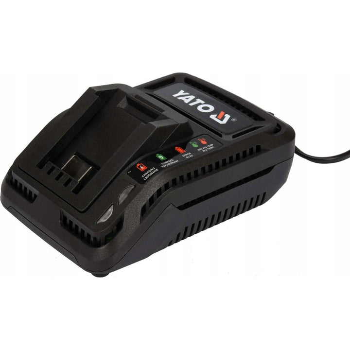 Yato Akku-Schmierpistole, inklusive Ladegerät und 3-Ah-Akku, 620 bar Druck, integrierte LED-Arbeitsbeleuchtung, hohe Leistung und Durchsatz von 284 g/min, YT-07020