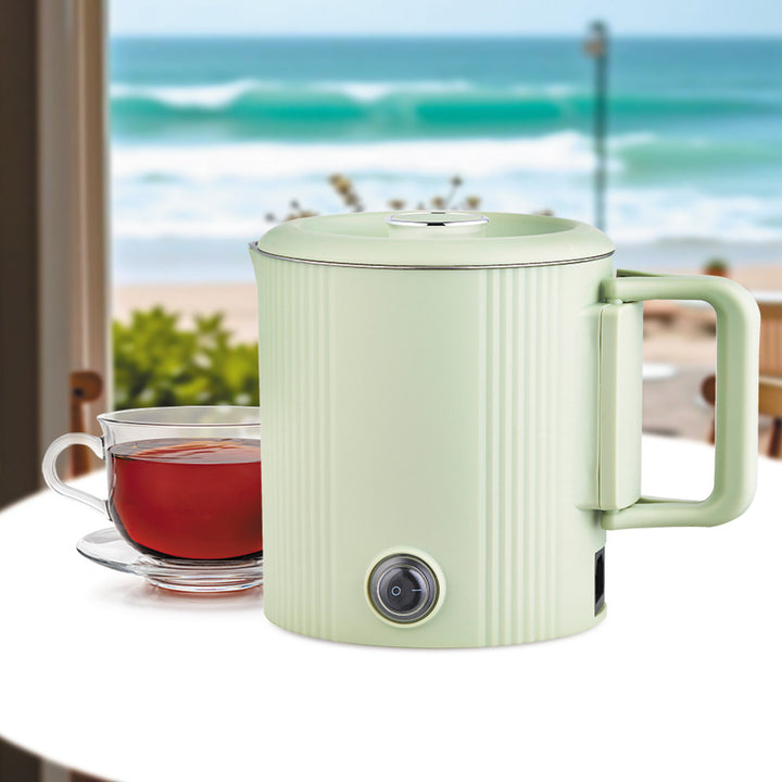 Maestro Wasserkocher / Reisekocher, 2-in-1, Fassungsvermögen 0,8 l, Leistung 600 W, klappbarer Griff, Spannungsumschalter 110 V/230 V, Farbe: Mint, MR-009-MINT