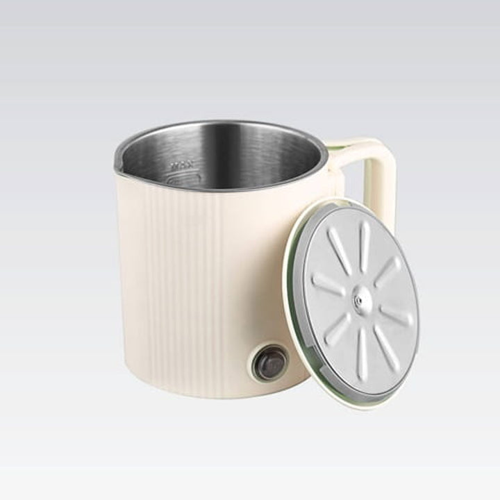 Maestro Wasserkocher / Reisekocher, 2-in-1, Fassungsvermögen 0,8 l, Leistung 600 W, klappbarer Griff, Spannungsumschalter 110 V/230 V, Farbe: Beige, MR-009-BEIGE