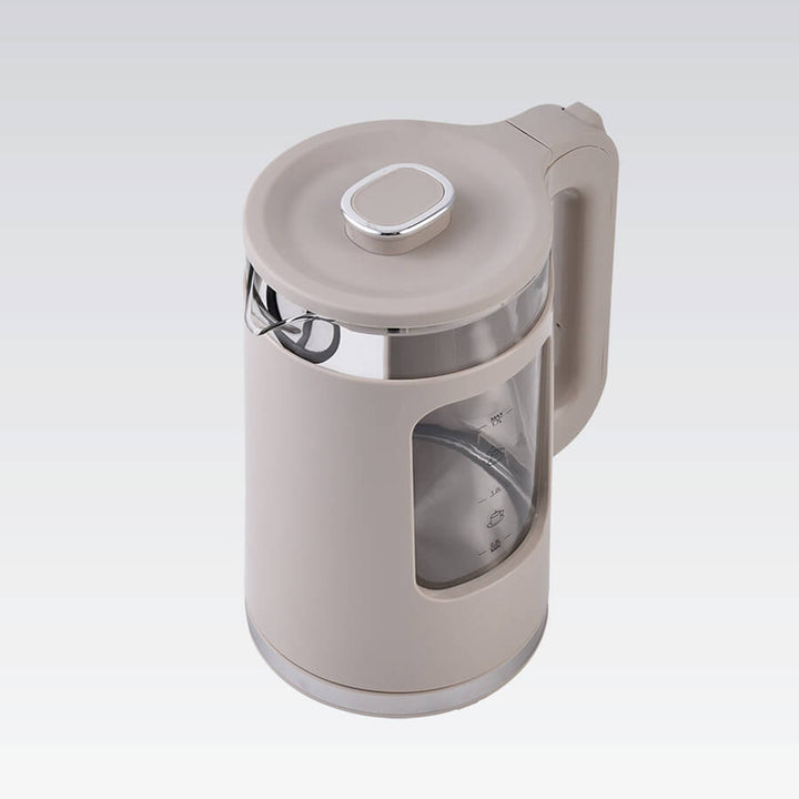 Maestro Glas-Wasserkocher, Fassungsvermögen 1,7 l, Leistung 2200 W, Wasserstandsanzeige, LED-Beleuchtung, drehbarer Sockel, Farbe: Beige, MR-065-BEIGE
