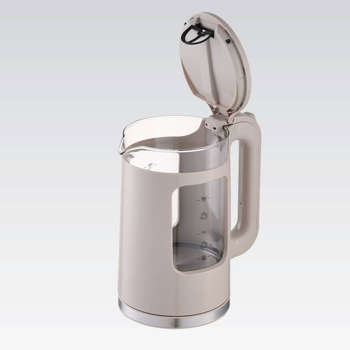 Maestro Glas-Wasserkocher, Fassungsvermögen 1,7 l, Leistung 2200 W, Wasserstandsanzeige, LED-Beleuchtung, drehbarer Sockel, Farbe: Beige, MR-065-BEIGE