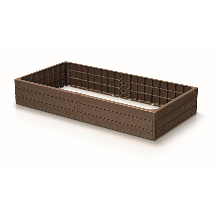 Gartenumrandung Prosperplast Base Woody, 149 x 75 cm, witterungsbeständig, modulare Bauweise, Farbe: Braun, IBWR-7587U
