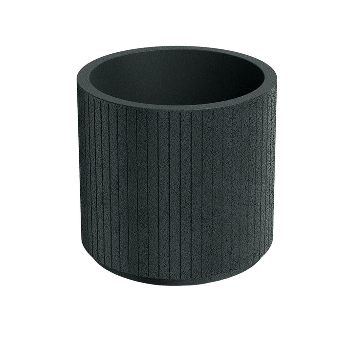 Pflanzkübel Ethick Coro Round, Durchmesser 40 cm, Höhe 36 cm, mattes Finish, witterungsbeständig, mit Abflussloch, Farbe: Dunkelgrau, TCR40-109GR